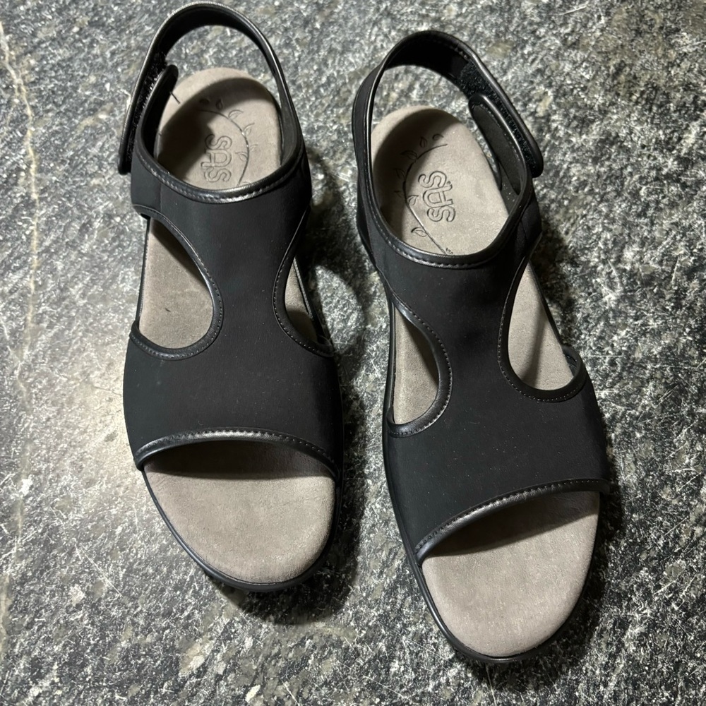 SAS Women’s Black Open-Toe Comfort Slingback Sandals